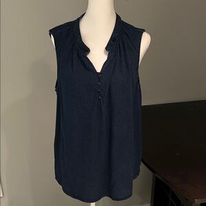 Liz Claiborne Dark Blue Sleeveless Blouse